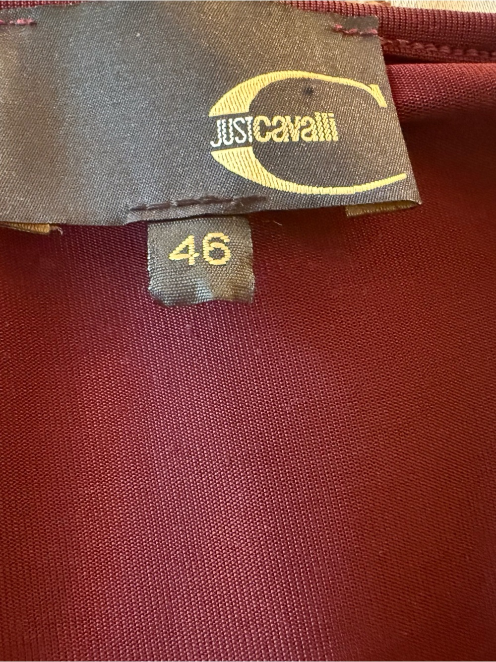 JUST CAVALLI DRESS BURGUNDY SIZE IT46/10-12US - Picture 5 of 7